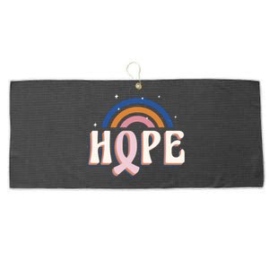 Hope Breast Cancer Awareness Rainbow Large Microfiber Waffle Golf Towel