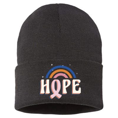 Hope Breast Cancer Awareness Rainbow Sustainable Knit Beanie