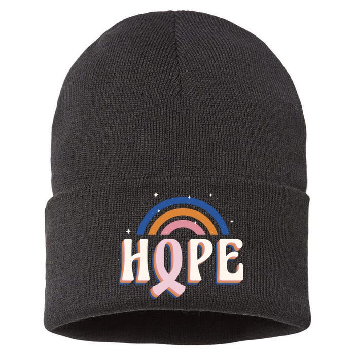 Hope Breast Cancer Awareness Rainbow Sustainable Knit Beanie