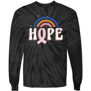 Hope Breast Cancer Awareness Rainbow Tie-Dye Long Sleeve Shirt