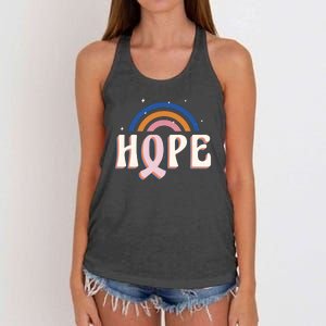 Hope Breast Cancer Awareness Rainbow Women's Knotted Racerback Tank