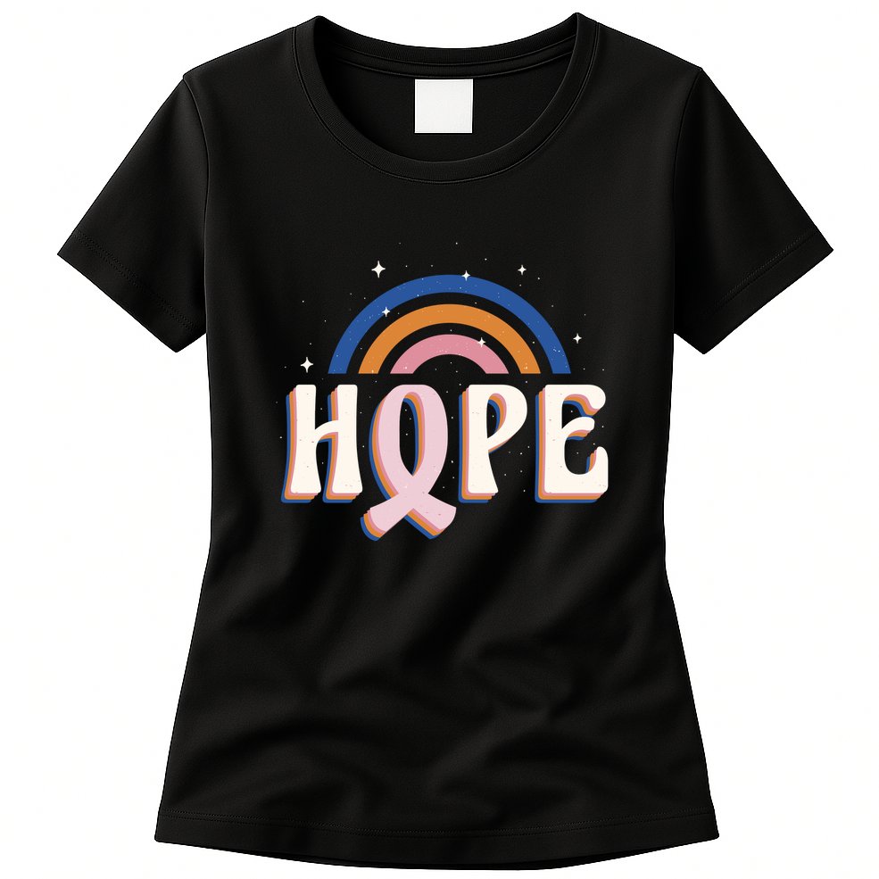 Hope Breast Cancer Awareness Rainbow Womens T-Shirt