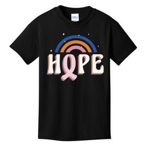 Hope Breast Cancer Awareness Rainbow Kids T-Shirt