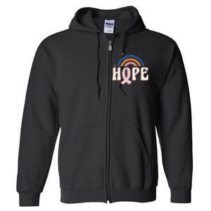 Hope Breast Cancer Awareness Rainbow Full Zip Hoodie