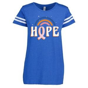 Hope Breast Cancer Awareness Rainbow Enza Ladies Jersey Football T-Shirt