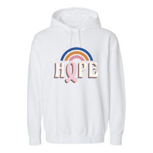 Hope Breast Cancer Awareness Rainbow Garment-Dyed Fleece Hoodie