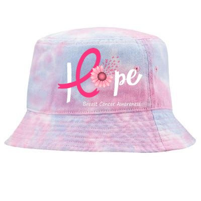 Hope Breast Cancer Pink Ribbons Sunflower October We Wear Pink Tie-Dyed Bucket Hat