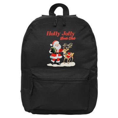 Hollyjolly Book Club Santa Xmas Christmas 16 in Basic Backpack