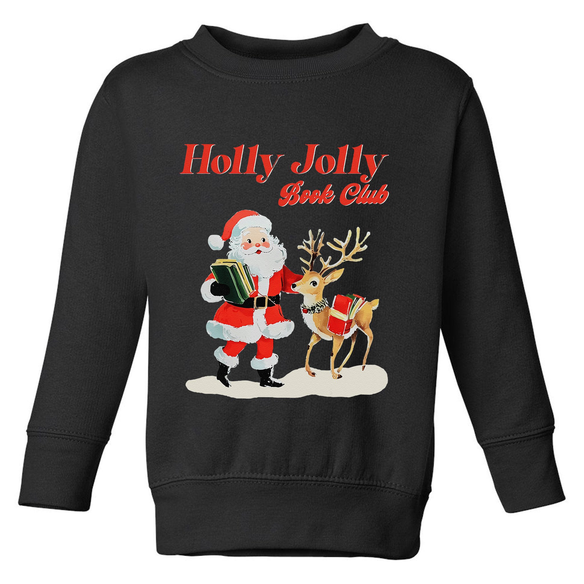 Hollyjolly Book Club Santa Xmas Christmas Toddler Sweatshirt