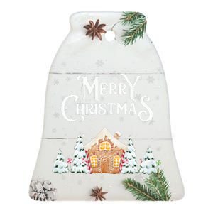 Holiday Baking! Christmas Cookies! Gingerbread House Ceramic Bell Ornament