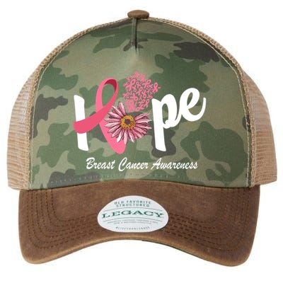 Hope Breast Cancer Awareness Flower Ribbon Legacy Tie Dye Trucker Hat