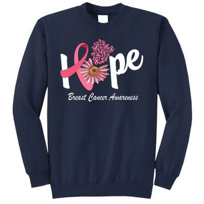 Hope Breast Cancer Awareness Flower Ribbon Tall Sweatshirt