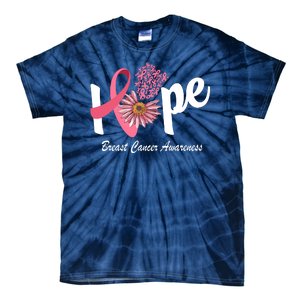 Hope Breast Cancer Awareness Flower Ribbon Tie-Dye T-Shirt