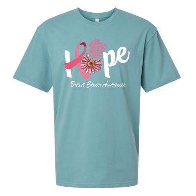 Hope Breast Cancer Awareness Flower Ribbon Sueded Cloud Jersey T-Shirt