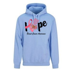 Hope Breast Cancer Awareness Flower Ribbon Unisex Surf Hoodie