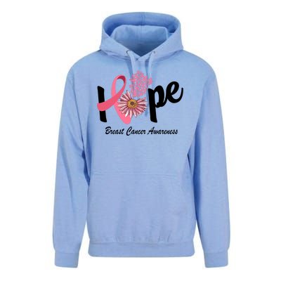 Hope Breast Cancer Awareness Flower Ribbon Unisex Surf Hoodie