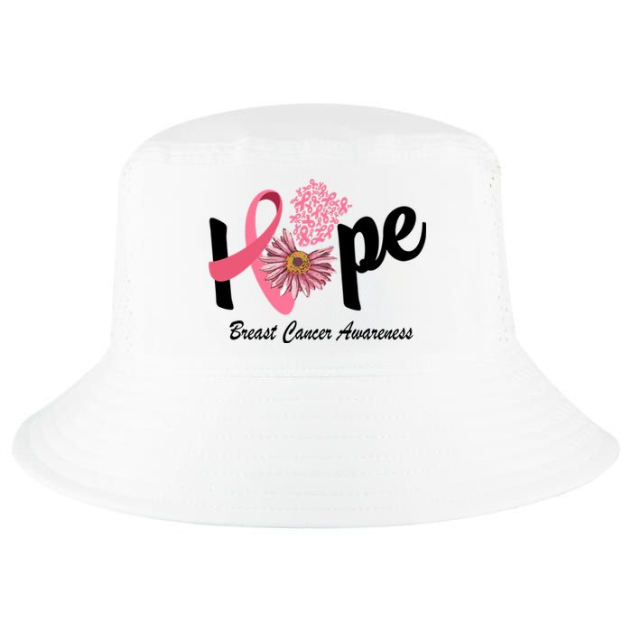 Hope Breast Cancer Awareness Flower Ribbon Cool Comfort Performance Bucket Hat