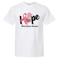 Hope Breast Cancer Awareness Flower Ribbon Garment-Dyed Heavyweight T-Shirt