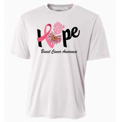 Hope Breast Cancer Awareness Flower Ribbon Cooling Performance Crew T-Shirt