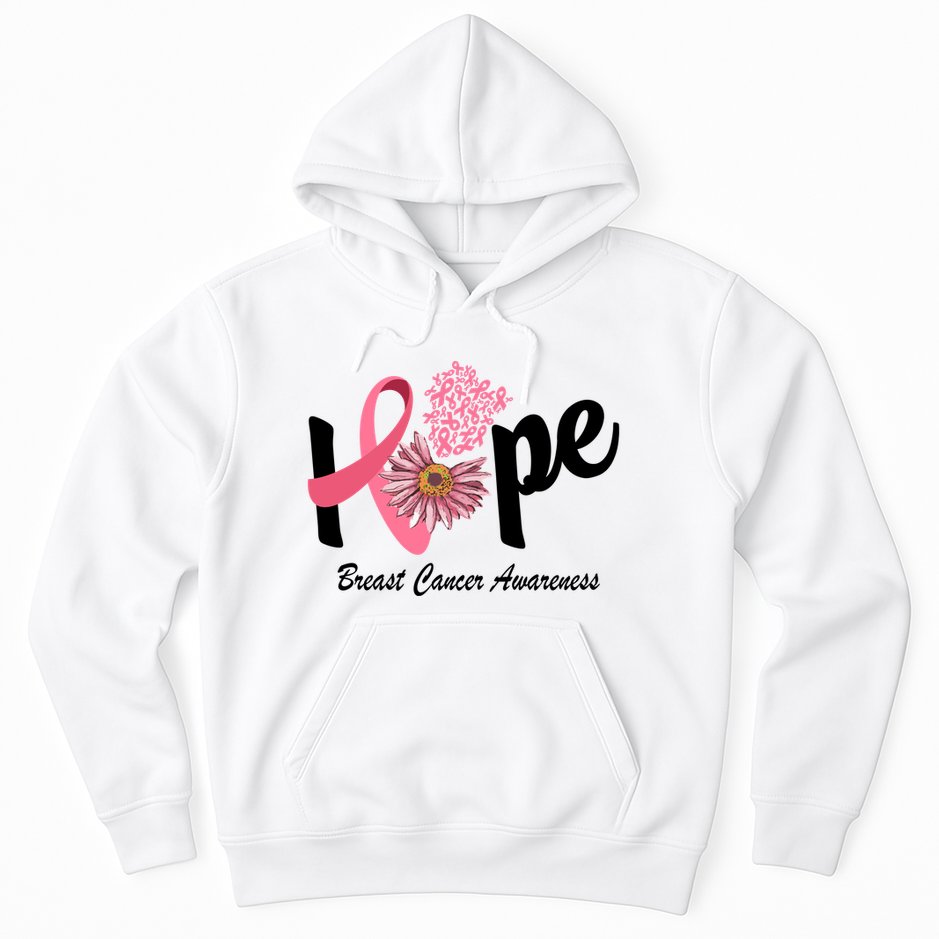 Hope Breast Cancer Awareness Flower Ribbon Hoodie
