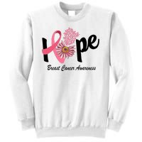 Hope Breast Cancer Awareness Flower Ribbon Sweatshirt