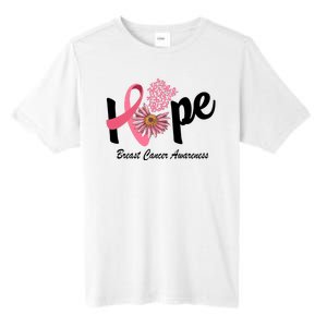 Hope Breast Cancer Awareness Flower Ribbon Tall Fusion ChromaSoft Performance T-Shirt