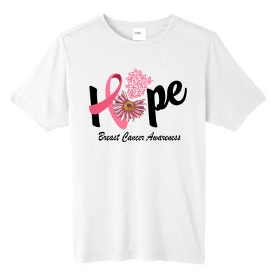 Hope Breast Cancer Awareness Flower Ribbon Tall Fusion ChromaSoft Performance T-Shirt