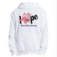 Hope Breast Cancer Awareness Flower Ribbon Urban Pullover Hoodie