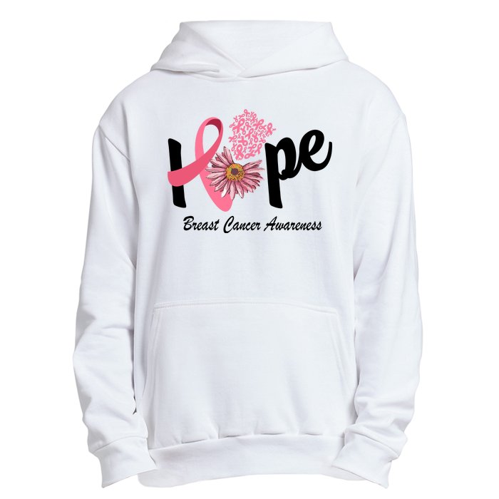 Hope Breast Cancer Awareness Flower Ribbon Urban Pullover Hoodie