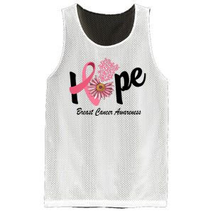 Hope Breast Cancer Awareness Flower Ribbon Mesh Reversible Basketball Jersey Tank