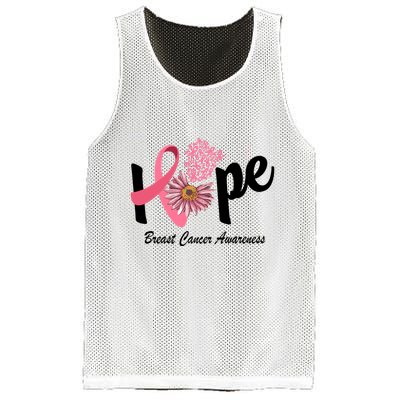 Hope Breast Cancer Awareness Flower Ribbon Mesh Reversible Basketball Jersey Tank