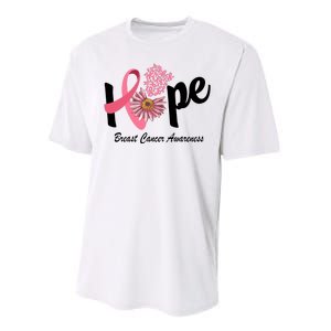 Hope Breast Cancer Awareness Flower Ribbon Performance Sprint T-Shirt