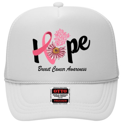 Hope Breast Cancer Awareness Flower Ribbon Trucker Hat