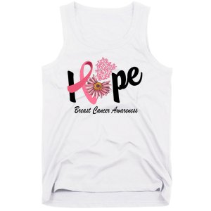 Hope Breast Cancer Awareness Flower Ribbon Tank Top