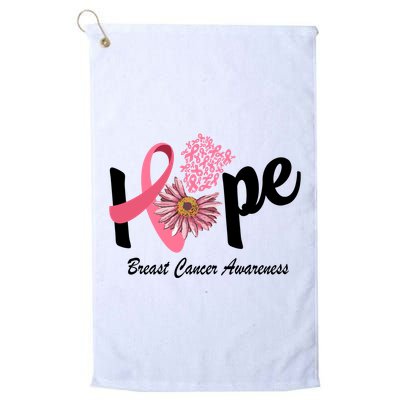 Hope Breast Cancer Awareness Flower Ribbon Golf Towel