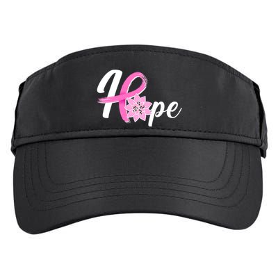 Hope Breast Cancer Awareness Ribbon Flower Adult Drive Performance Visor