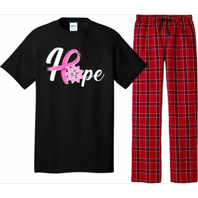 Hope Breast Cancer Awareness Ribbon Flower Pajama Set