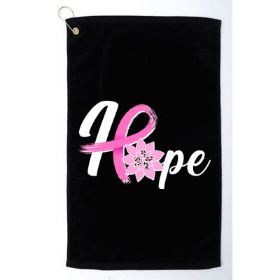 Hope Breast Cancer Awareness Ribbon Flower Golf Towel