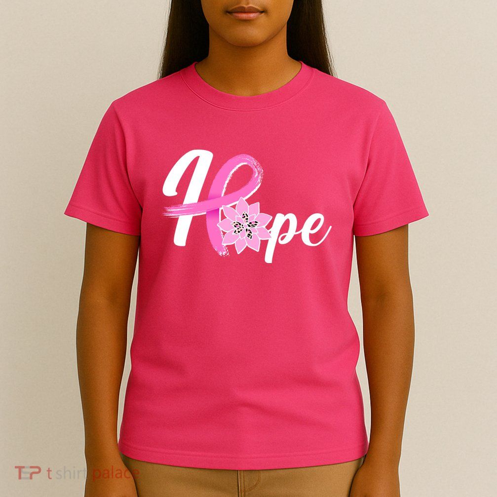 Hope Breast Cancer Awareness Ribbon Flower T-Shirt