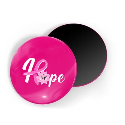 Hope Breast Cancer Awareness Ribbon Flower Magnet