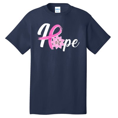 Hope Breast Cancer Awareness Ribbon Flower Tall T-Shirt