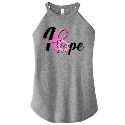 Hope Breast Cancer Awareness Ribbon Flower Women's Perfect Tri Rocker Tank