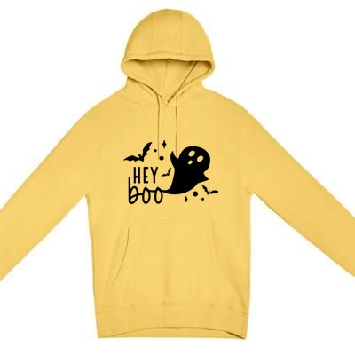 Hey Boo Cute Halloween Ghost Funny Autumn Fall Spooky Gift Premium Pullover Hoodie