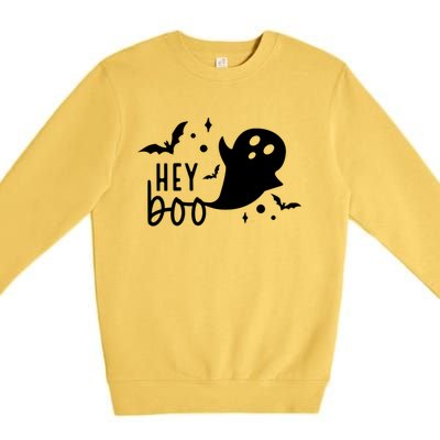 Hey Boo Cute Halloween Ghost Funny Autumn Fall Spooky Gift Premium Crewneck Sweatshirt