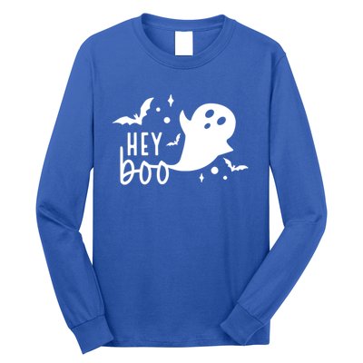 Hey Boo Cute Halloween Ghost Funny Autumn Fall Spooky Gift Long Sleeve Shirt