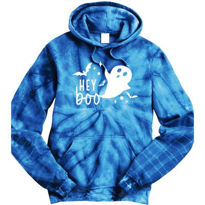 Hey Boo Cute Halloween Ghost Funny Autumn Fall Spooky Gift Tie Dye Hoodie