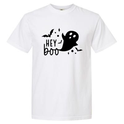 Hey Boo Cute Halloween Ghost Funny Autumn Fall Spooky Gift Garment-Dyed Heavyweight T-Shirt