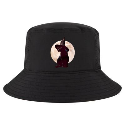 Halloween Black Cat Costume Witch Hat And Moon Gift Cool Comfort Performance Bucket Hat
