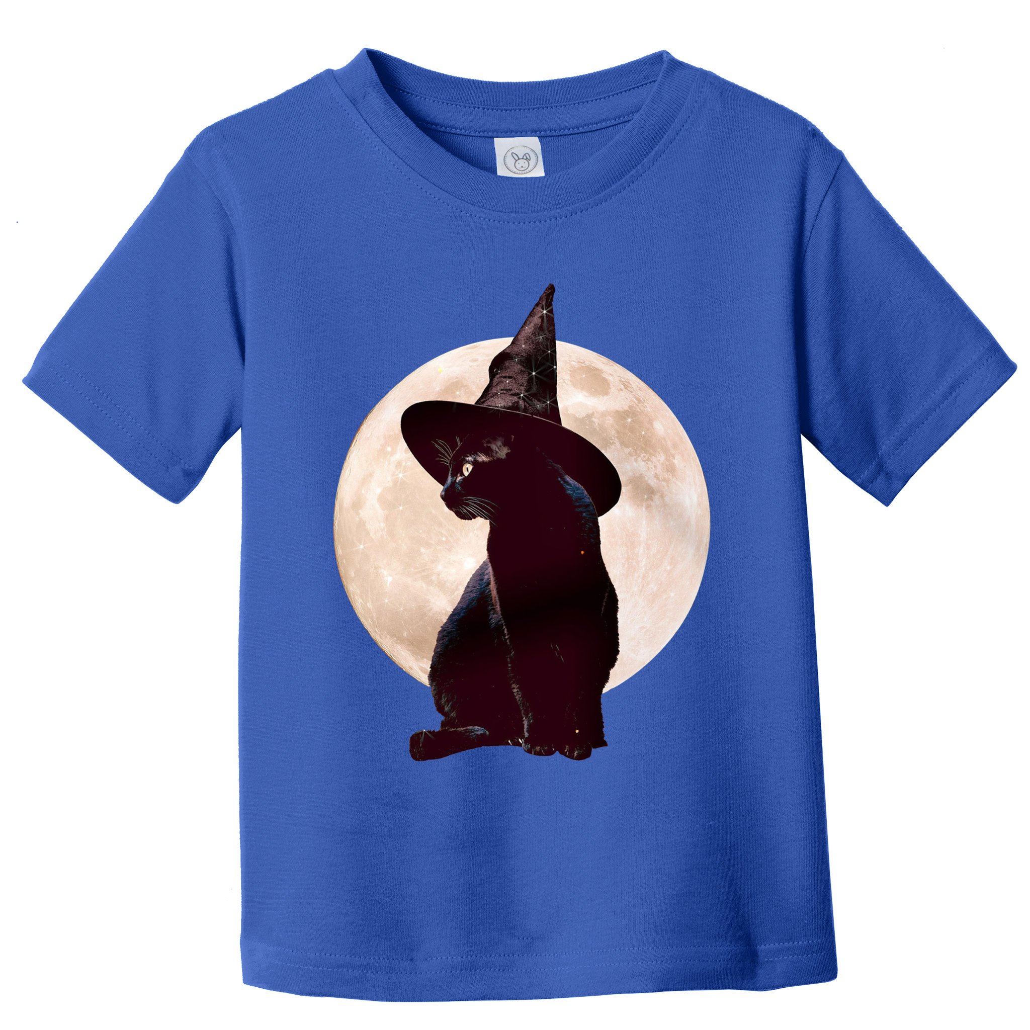 Halloween Black Cat Costume Witch Hat And Moon Gift Toddler T-Shirt