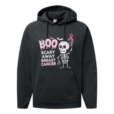 Halloween Breast Cancer Awareness Chemotherapy Pin.K Ribbon Performance Fleece Hoodie